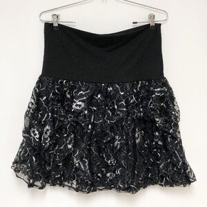 NWT Rue 21 Sparkling Ruffle Mini Skirt Size L